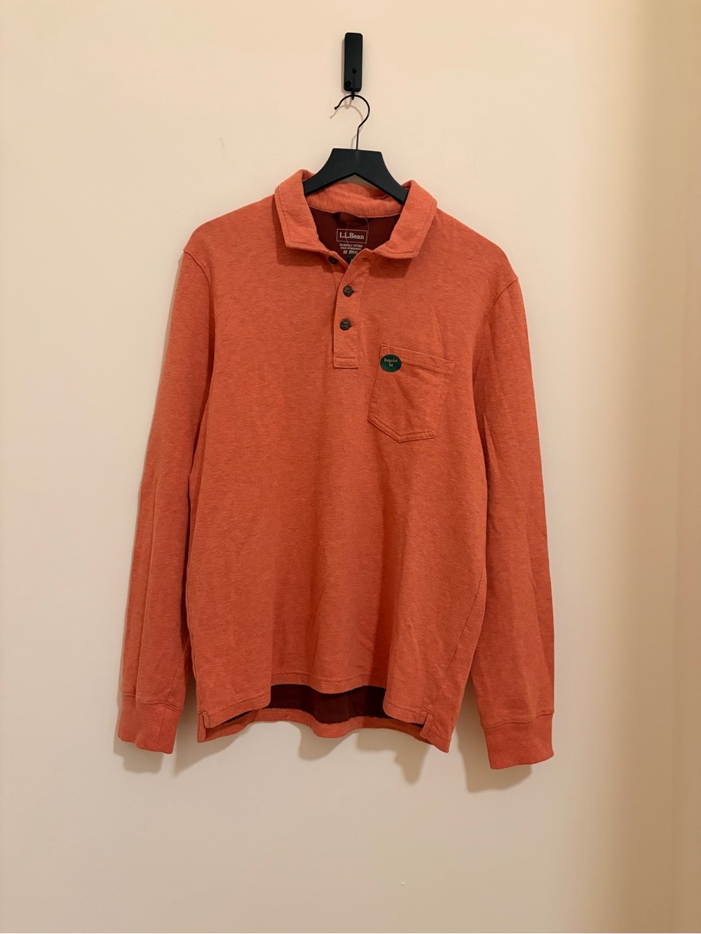 L.L. Bean Men’s Long-Sleeve Polo - Rust